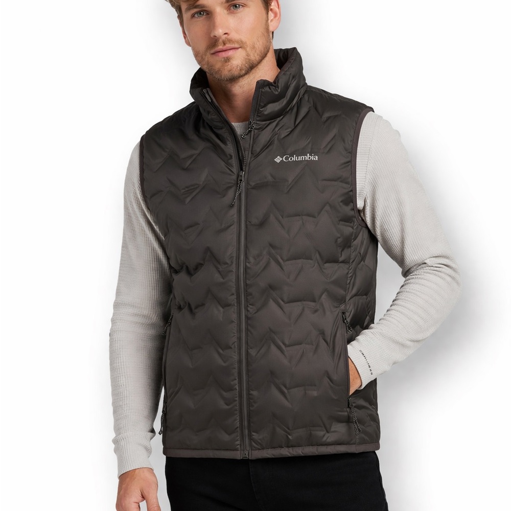 Columbia Men’s Dark Gray Quilted Omni-Heat Insulated Vest#gorpcore#lodgecore